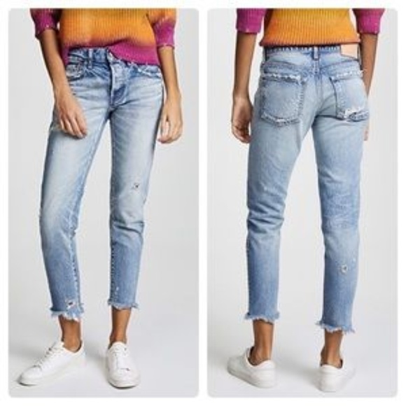Moussy Vintage Denim - Moussy Kelley Tapered Distressed Skinny Crop Jeans